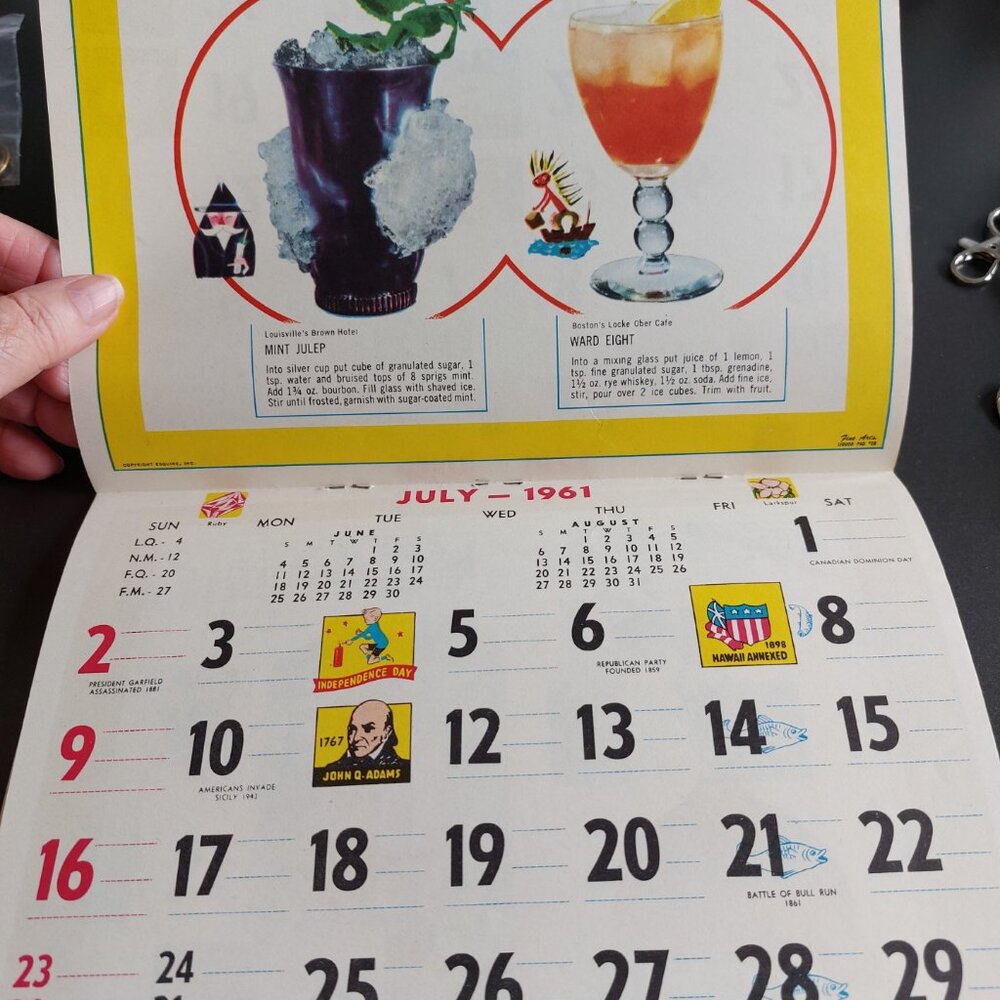 vintage 1961 bar calendar from WK Oriental Foods in Regina - Picture 10 of 16